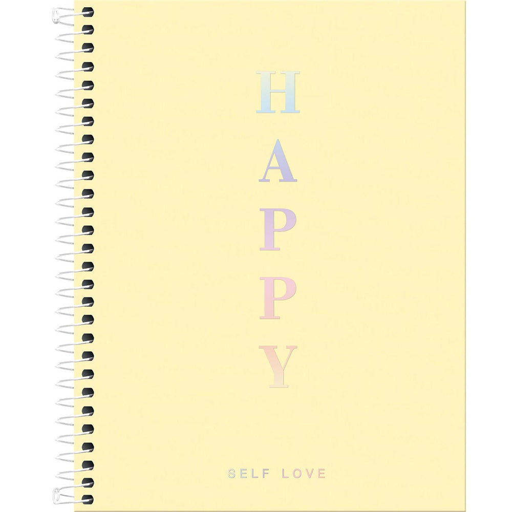 Cuaderno Colegial Happy, 12pz, pasta plástica, 160h, amarillo - Tilibra 313157